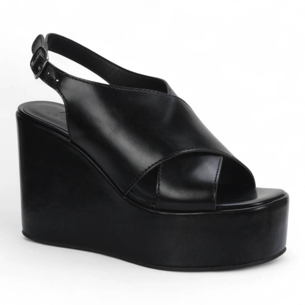 NEW LOVE RIO women's zaza wedge sandal in black